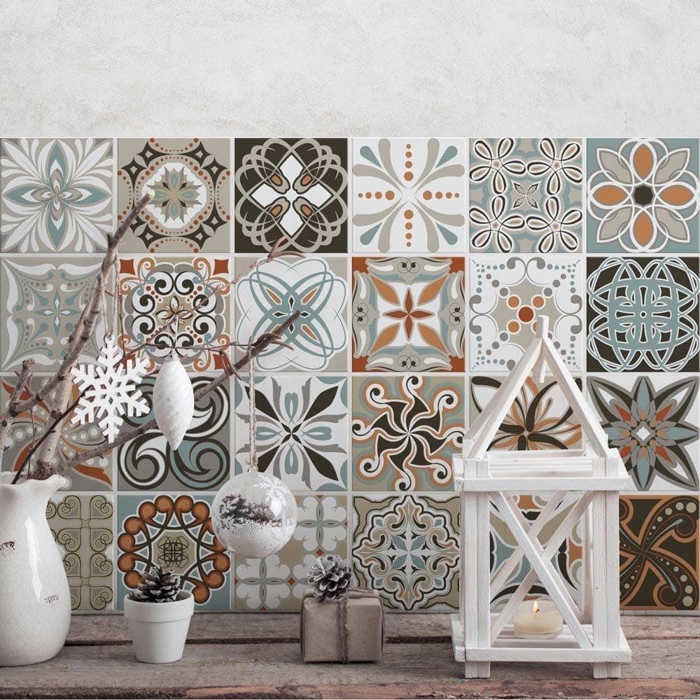 RE-COVERTILES - Pegatinas Azulejos Cocina y Baño Stickers de PVC Impermeables Antiarañazos Decoración de Pared Baldosas Peel and Stick - Modelo 24 Pzas 10x10 cm PS00179 Made in Italy — view 34