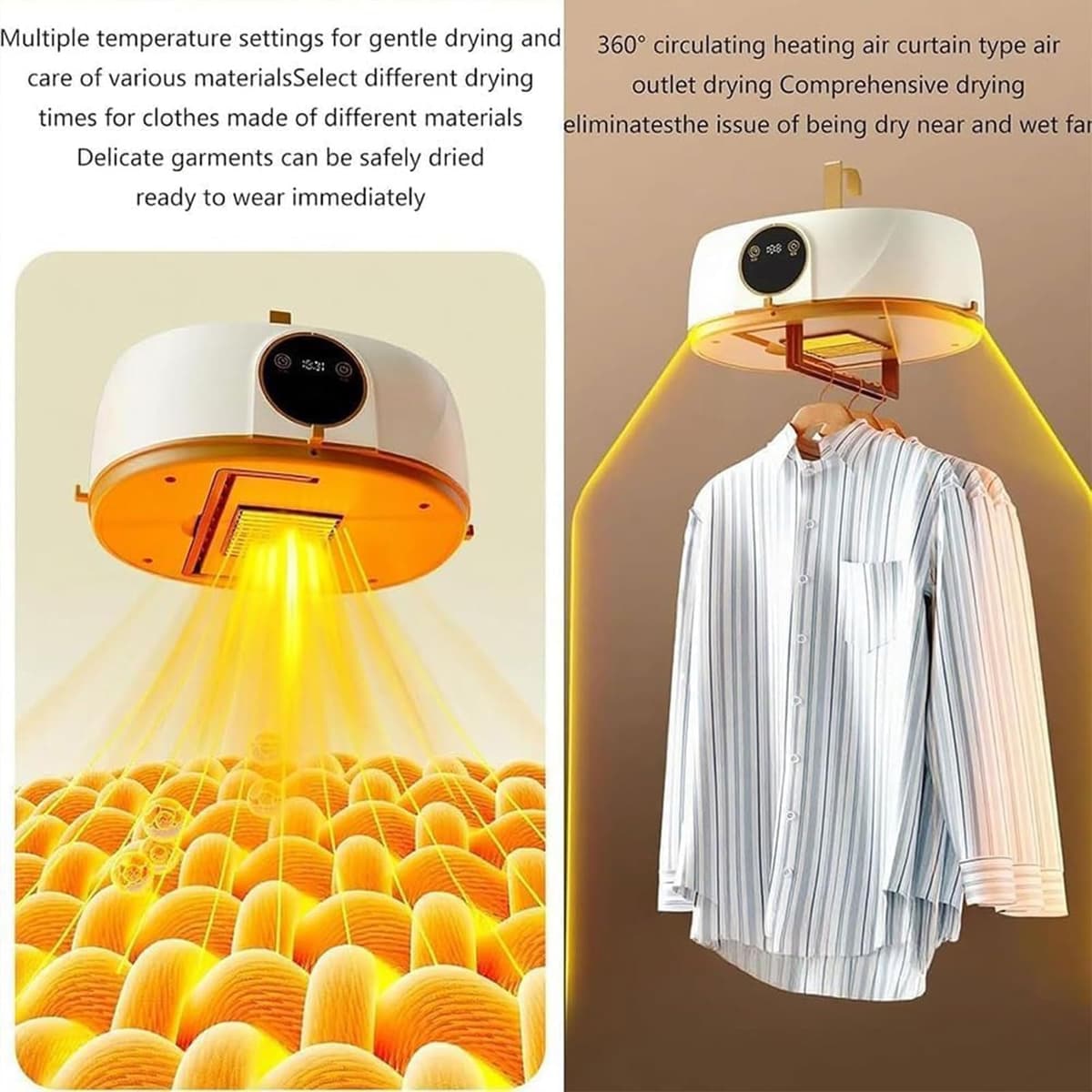 Máquina de Planchar Automática, Secadora de Ropa Portátil con Control Remoto, Calefacción Circulante y Función de Temporizador, Mini Secadora con Bomba de Calor Colgante Para Viajes, Hogar — view 4