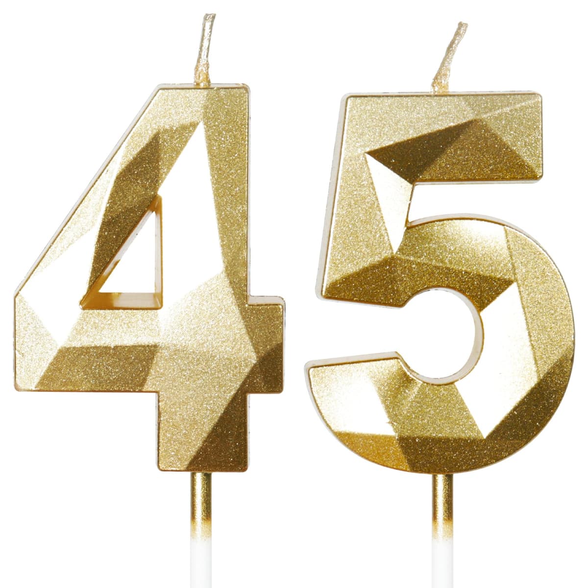 Yiran 50th Birthday Candles, Gold Number 50 Happy Birthday Candles, Cake Topper Decorations for Birthday Party, Wedding Anniversary Celebration Supply — view 171