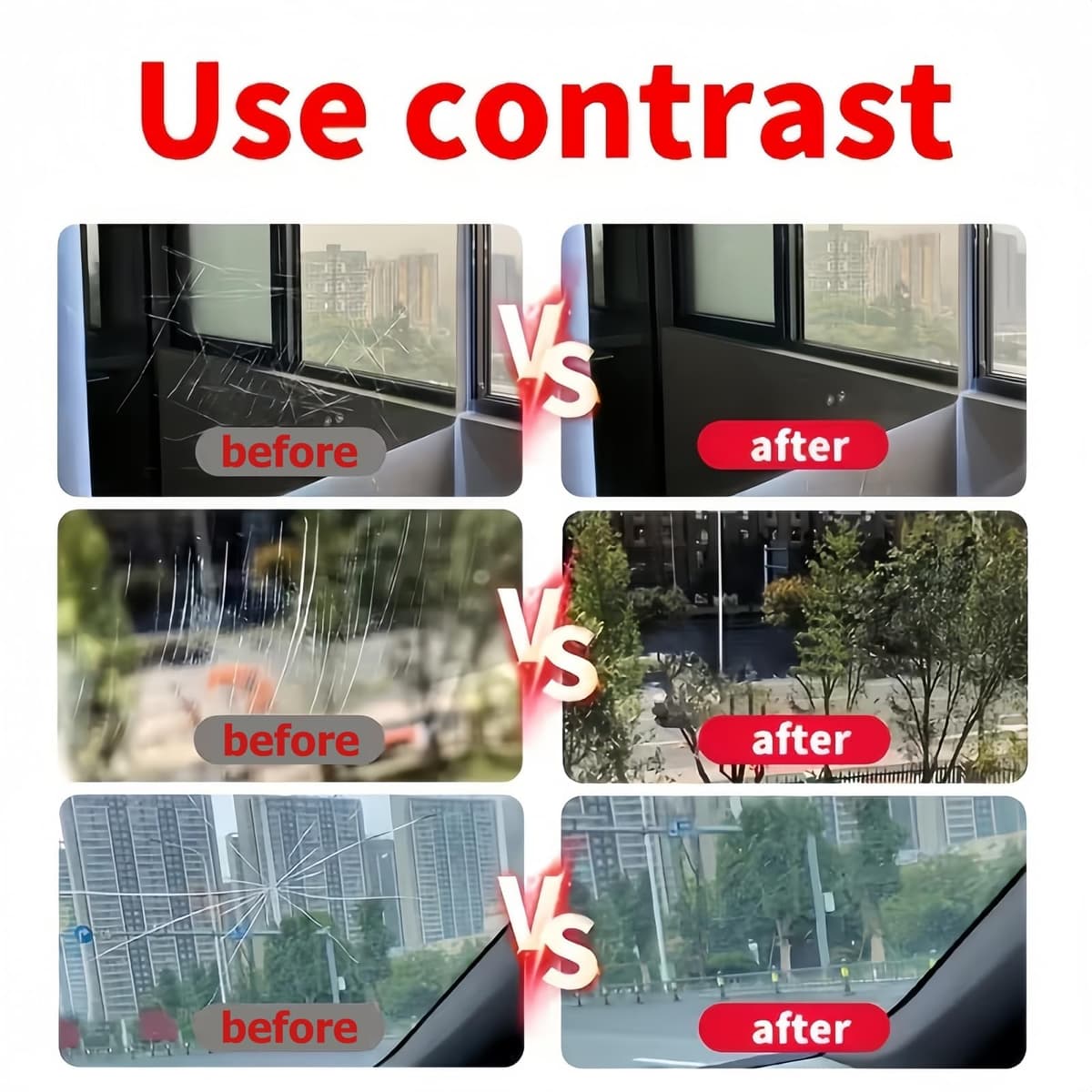 Glass Scratch Remover Kit,Window Scratch Repair with Sponge,Auto Glass Polishing Liquid,Gla/ss Repair Solution,Removes Scratches from Car Windshield & Home Gla/ss,Car Window Screen Cleaner Kit,120ml — view 2