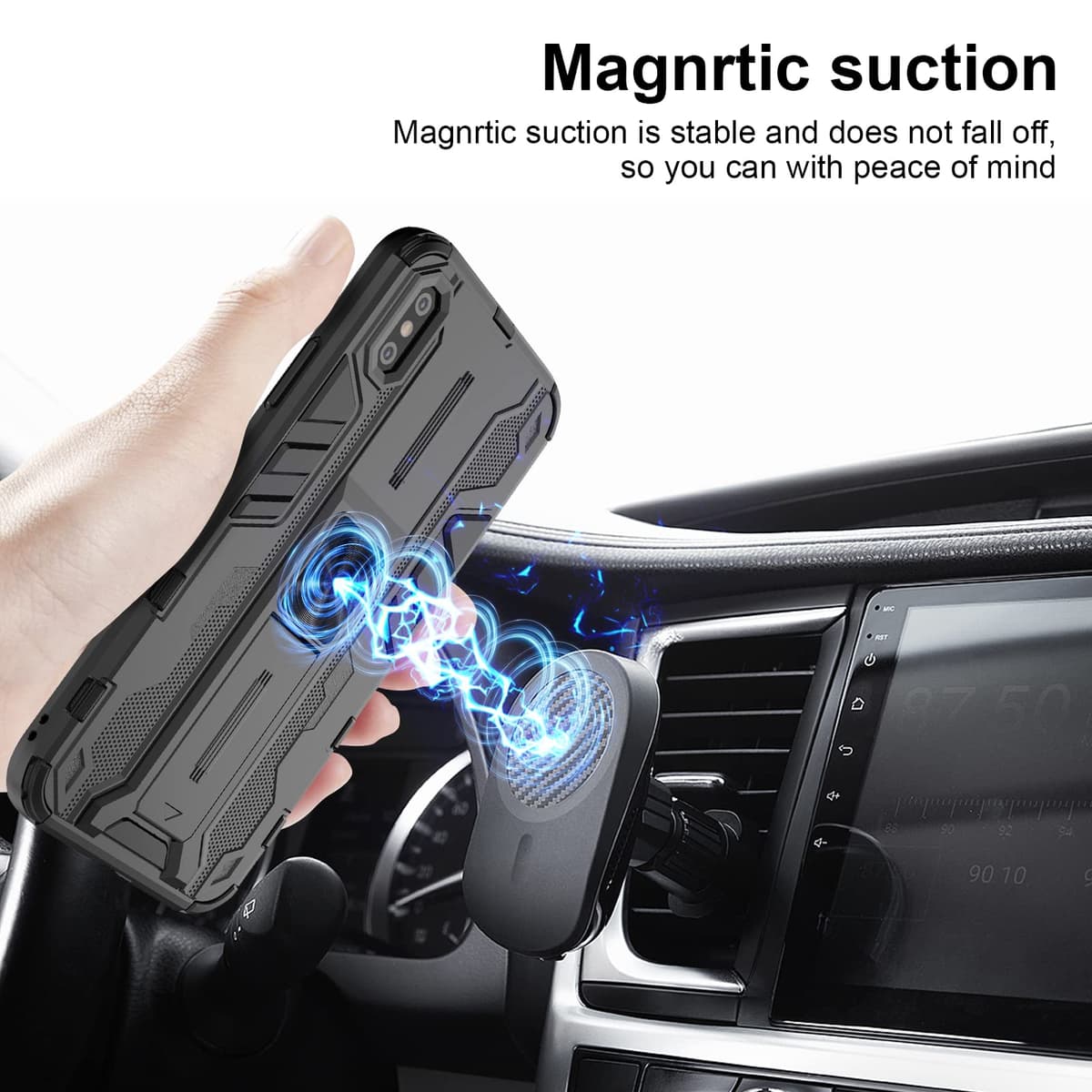 Funda para CMF Phone 2 Pro, Carcasa Antigolpes con Soporte anular metálico, Case Protectora de Grado Militar, Negro — view 17