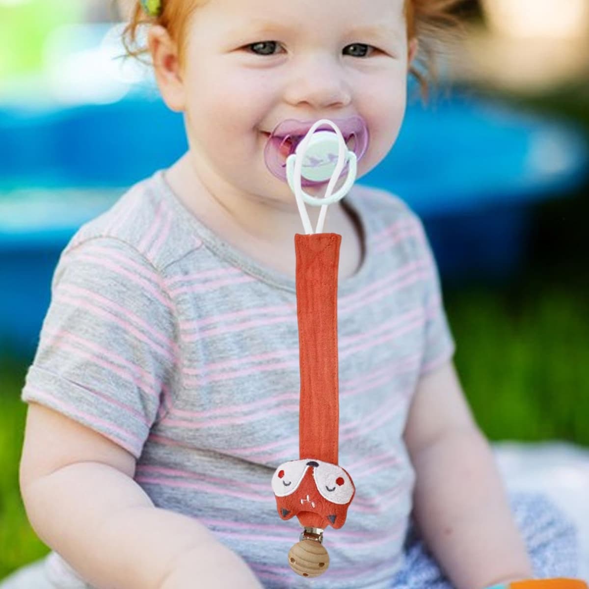 Pacifier Clip Holder - Animal Shape Strap Clip, Anti Lost Kid Soother Holder, Teething Ring Attachment, Secure Tether Fastener, Cute InfantAccessory Organizer, Soft GripClip Design for Pacifier — view 2