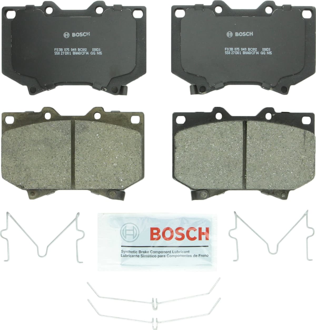 Bosch BC914 QuietCast Premium Ceramic Disc Brake Pad Set For: Acura ILX; Honda Accord, Civic, CR-V, Element, Fit, Front — view 38