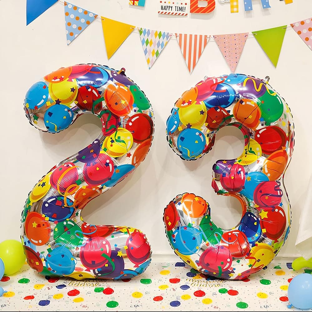 Foil Globo Número 5 Azul 40" (101cm), Inflable Helio o aire, Gigante Numeros 0-9, 10-19, 20-29, 30-100, Grande Globos Decoración para La Boda Aniversario y Cumpleaños Fiestas — view 399