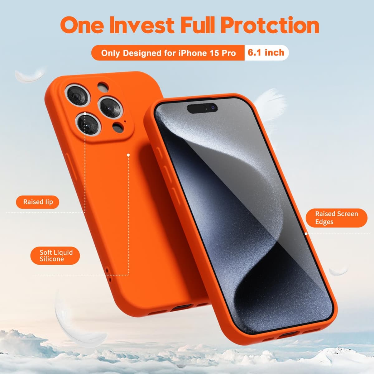 oakxco for iPhone 17 Pro Max Phone Case Liquid Silicone, Cute Thin Slim Grip Soft Rubber Gel for Women Men, Smooth Matte TPU Plain Solid Color Girly Simple Case with Camera Cover, Light Pink — view 914