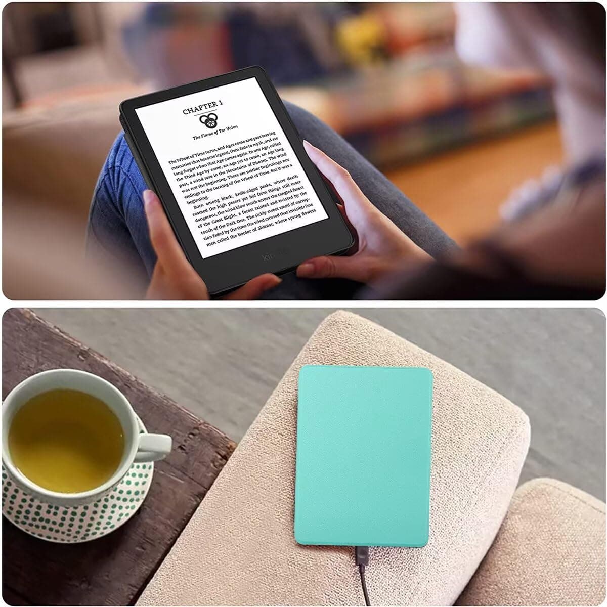 MOKASE Case Compatible with 6" Kindle Paperwhite (Fits 2012,2013,2015,2016 Version), Model NO: EY21 / DP75SDI, PU Leather Hard Case Protective Case Cover with Smart Wake/Sleep Funtion, Mint — view 5