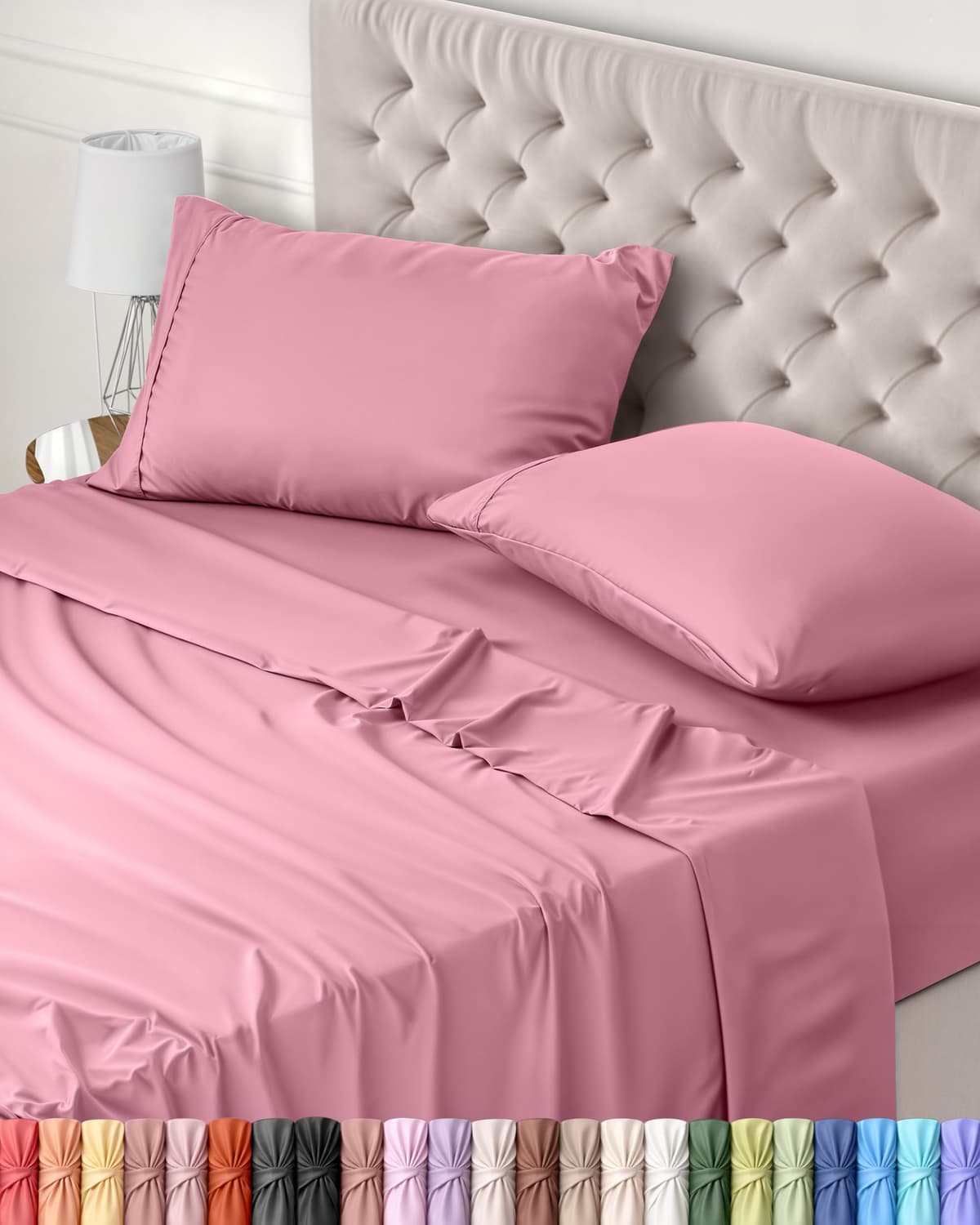 Utopia Bedding Juego de Sabanas 4 Piezas 150x200 - Poliéster Microfibra Cepillada - Oeko-Tex Certificado - Sábana Bajera, Sábana Plana y 2 Fundas de Almohada 50x75 (Cama 150, Blanco) — view 26