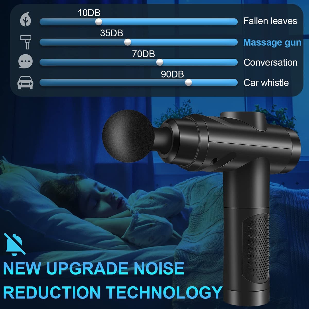 Pistola de Masaje Muscular, Masajeador Profesional con 30 Velocidades para Masaje Profundo, Pantalla Táctil LCD y 10 Cabezales para Espalda, Hombros, Piernas, Regalo para Hombre y Mujer (Negro) — view 6