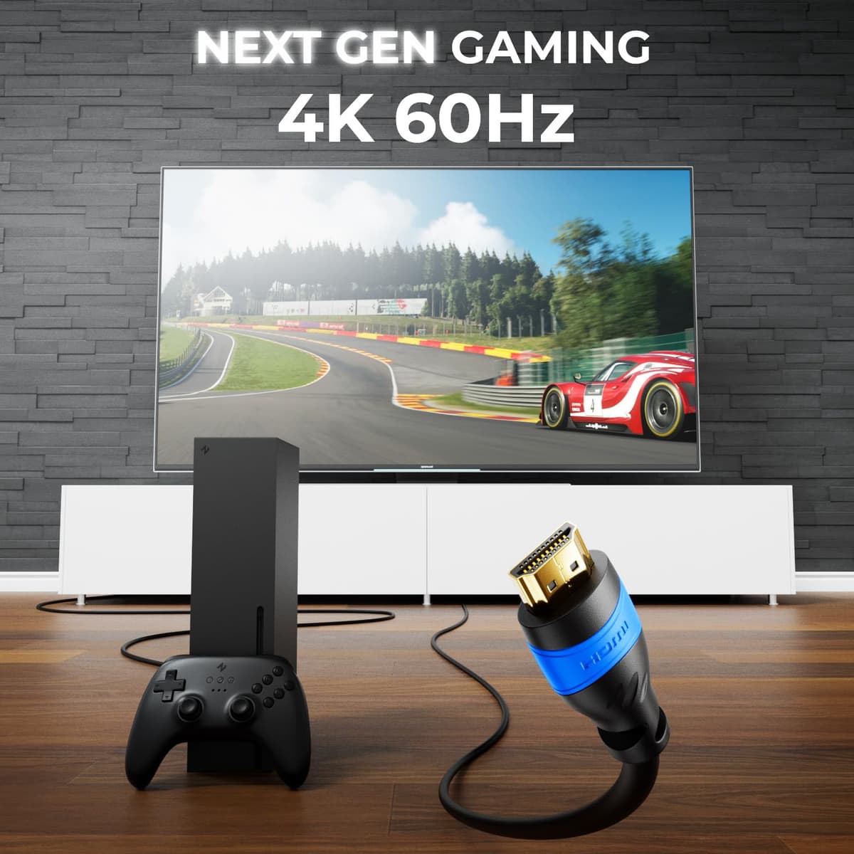 deleyCON 5m Cable HDMI 2.0a/b - Alta Velocidad con Ethernet - UHD 2160p 4K@60Hz 4:4:4 HDR HDCP 2.2 ARC CEC Ethernet 18Gbps 3D Full HD 1080p Dolby - Negro — view 4