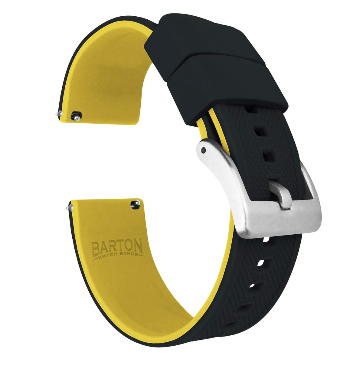 Barton Elite Silicone Watch Bands - Quick Release - Choose Color - 18mm, 19mm, 20mm, 21mm, 22mm, 23mm & 24mm Watch Straps (Stainless & Black Buckle Available) — view 26