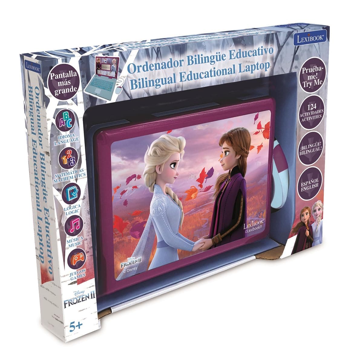 Lexibook, Frozen, Ordenador Educativo y bilingüe en español/inglés, Juguete para niñas con 124 Actividades para Aprender, Jugar y Escuchar música con Elsa y Anna, Azul/Púrpura, JC598FZi2 — view 4