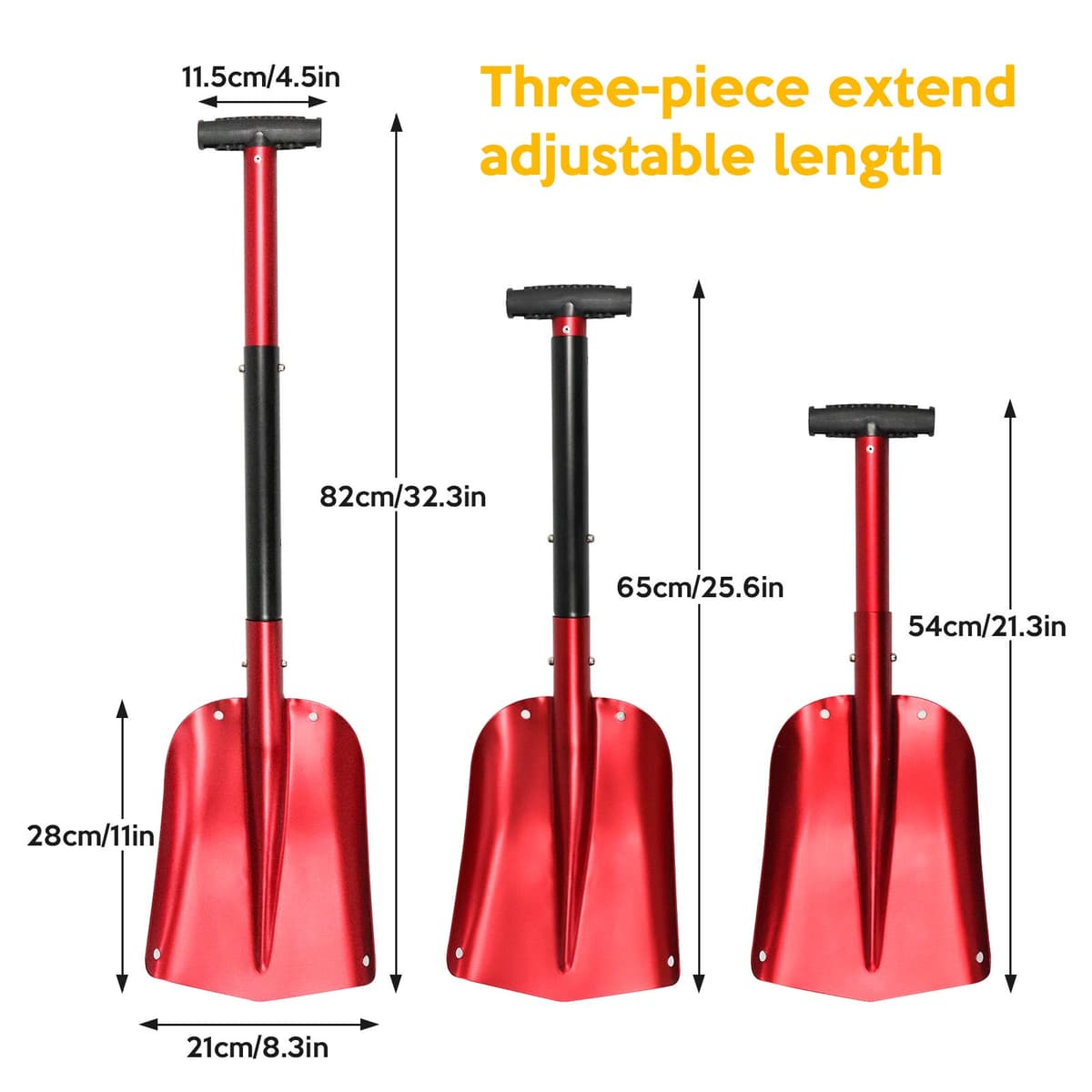 ValueHall Pala de Nieve Desmontable Plegable Pala Quitanieves de Aleación de Aluminio Pala de Avalancha Bolsa de Transporte Pala de Nieve Portátil para Jardín Coche V7C08 — view 2