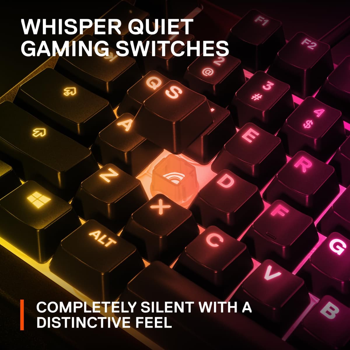 SteelSeries Apex 3 - Gaming Keyboard - Silent Gaming Keyboard - 10-Zone RGB Illumination - IP32 Water & Dust Resistant - Premium Magnetic Wrist Rest - English QWERTY Layout , Black — view 4
