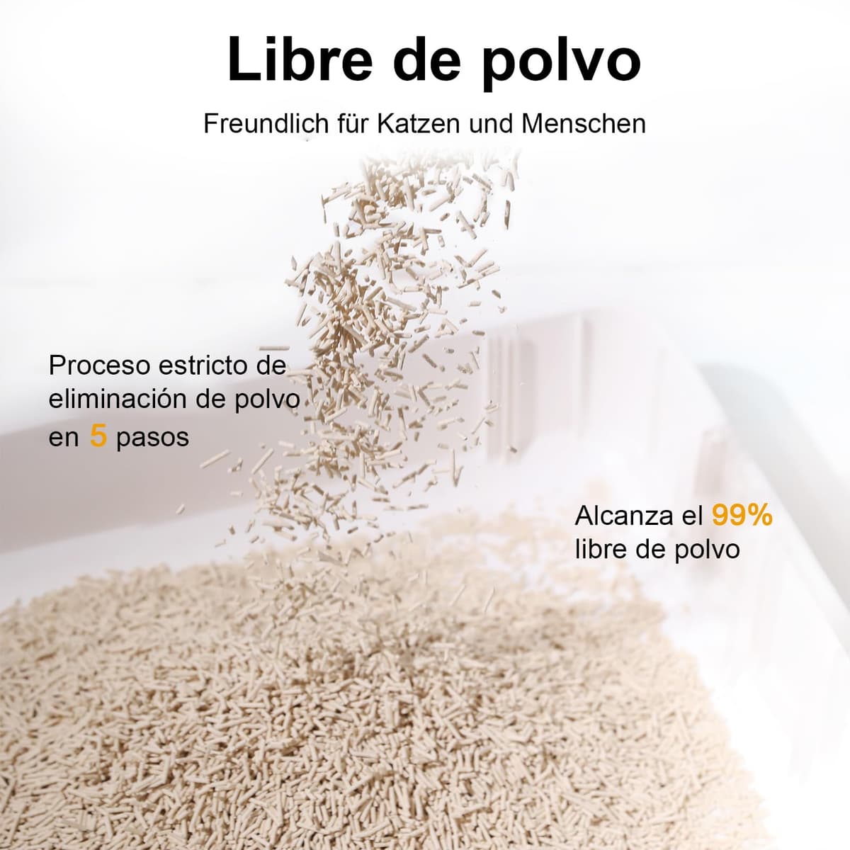 FUKUMARU Arena de Tofu para Gatos 10.8kg - Arena aglomerante para Gatos, Mezcla de pellets de maíz, Libre de Polvo y fácil de aglomerar, Control de olores, se Puede desechar en el Inodoro — view 3