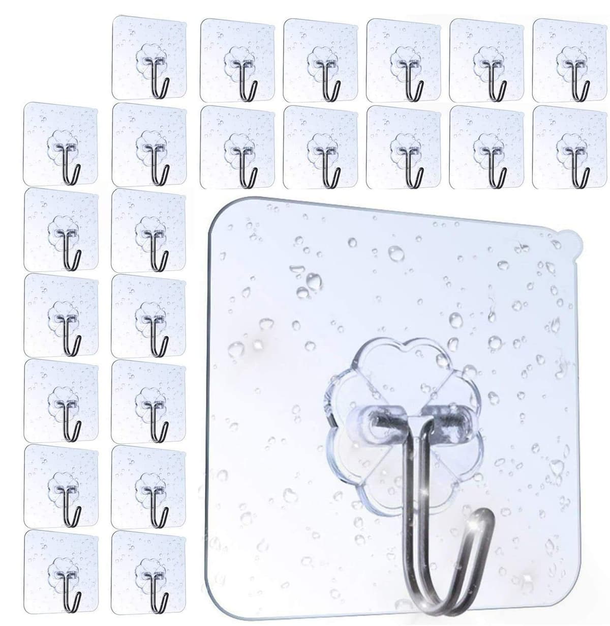 AOMEES Adhesive Hooks Heavy Duty Wall Hooks 8kg (Max) Self Adhesive Hook 12pcs — view 10