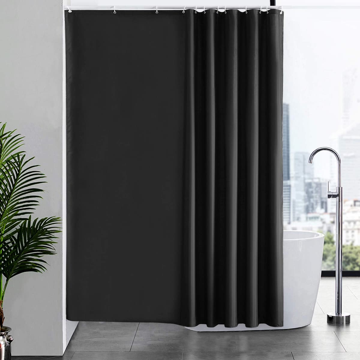 Furlinic Cortina Ducha 200x200cm Antimoho Impermeable Lavable Blanco Tela Poliéster Grandes Cortinas de Baño con 12 Aros de Cortina Ducha. — view 116