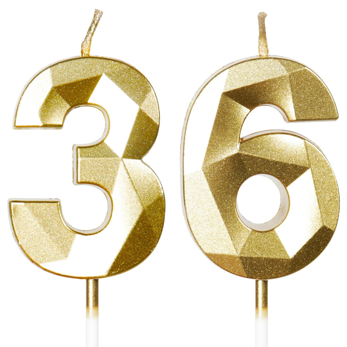 Yiran 50th Birthday Candles, Gold Number 50 Happy Birthday Candles, Cake Topper Decorations for Birthday Party, Wedding Anniversary Celebration Supply — view 184
