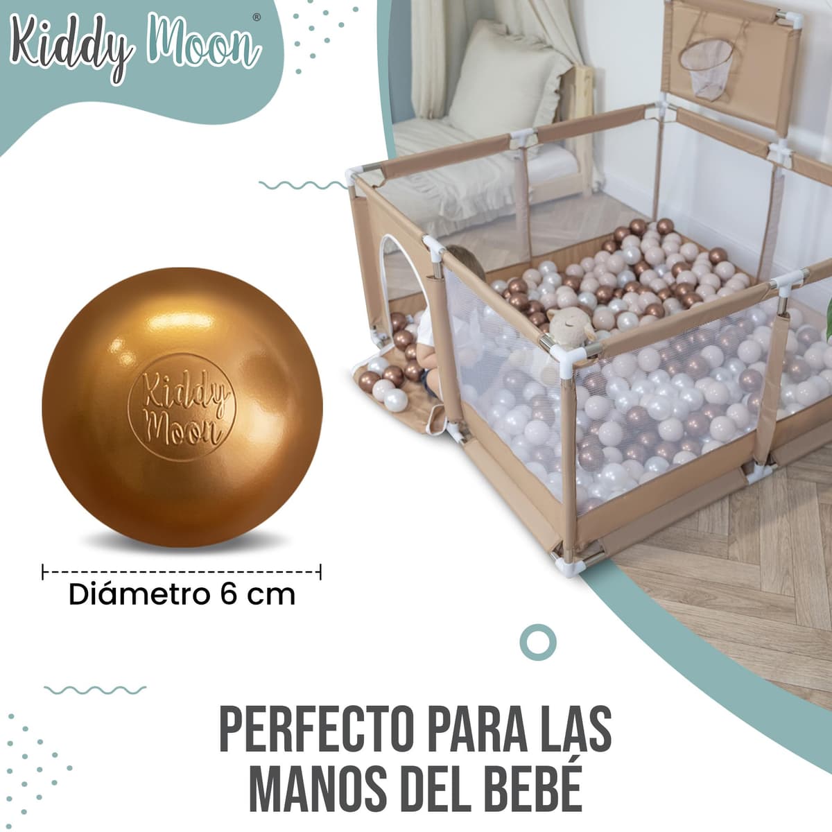 KiddyMoon Bolas Colores para Piscina Plástico ∅ 6Cm Niños Infantil Fabricado UE — view 3