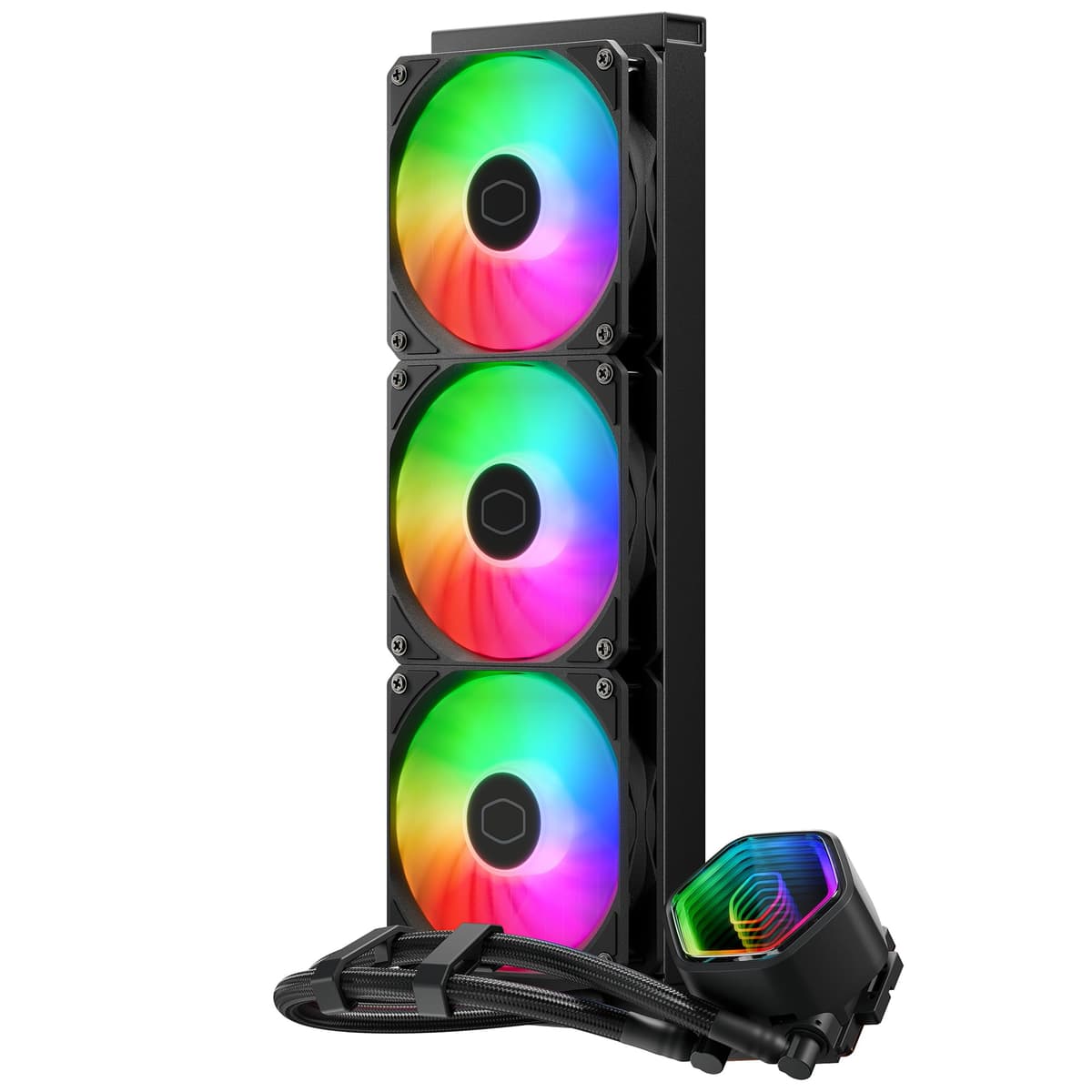 Cooler Master MasterLiquid 360 Core II CPU Liquid Cooler - 360mm AIO Water Cooling System (Max. 280W TDP), GR9 Dual-Chamber Pump, Enhanced ARGB Gen 2 Fans, Quick-Mount AMD & Intel Kits - Black