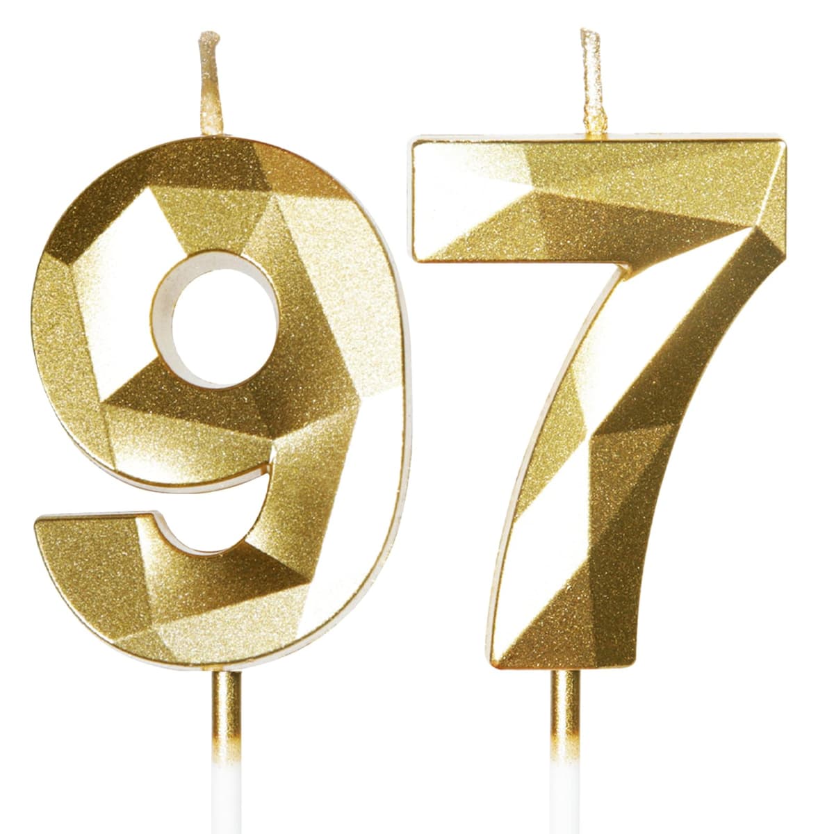 Yiran 50th Birthday Candles, Gold Number 50 Happy Birthday Candles, Cake Topper Decorations for Birthday Party, Wedding Anniversary Celebration Supply — view 218