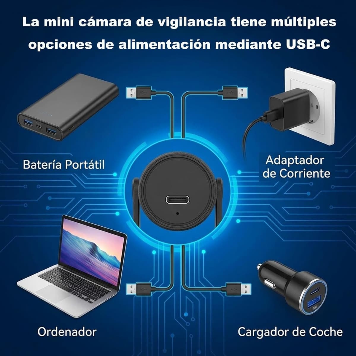 Genérico Mini Camara Oculta 1080P HD WiFi Camaras de Vigilancia sin Cables Camara Seguridad Vigilancia Cámara,con Batería de 12h,para Ver En El Movil Interior CAM con Detección de Movimiento (ML) — view 3