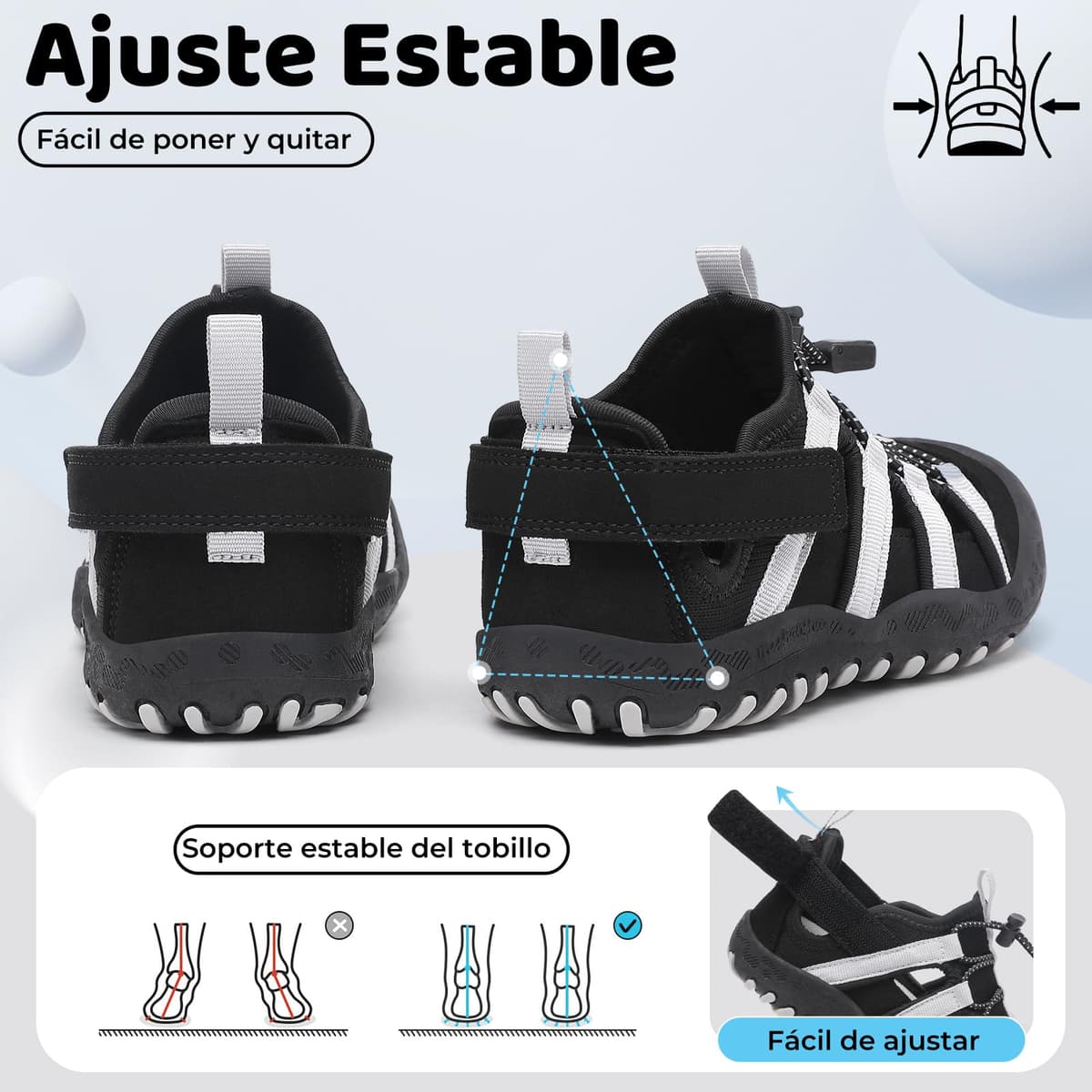 Mishansha Sandalias Deportivas para Niños con Puntera Cerrada Zapatos de Verano para Playa Senderismo Sandalias Tallas 26-38 — view 5