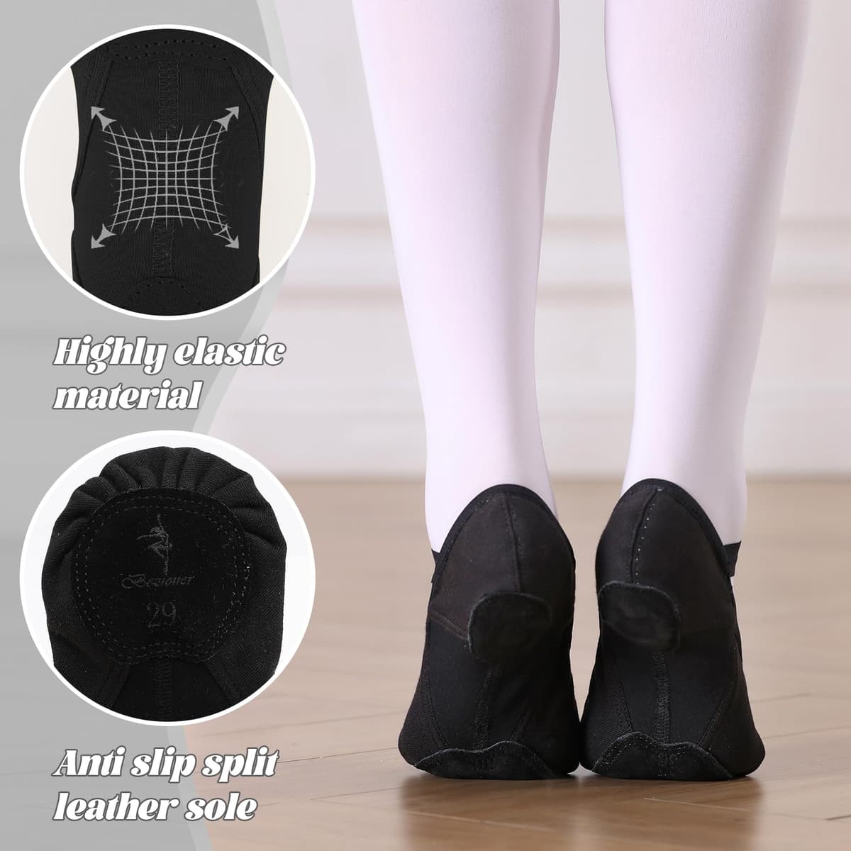 Bezioner Zapatillas Ballet Niña Altamente Elásticos Zapatillas de Danza Suela Partida Zapatos Baile Mujer Calzado de Danza — view 4