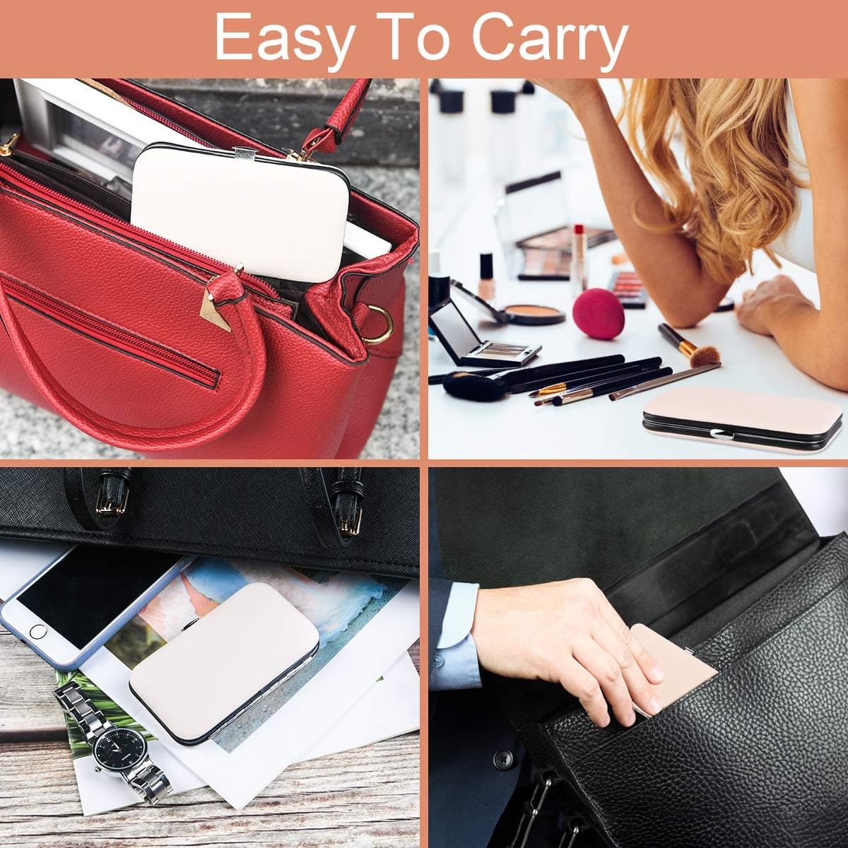 URAQT Manicure Set for Women, 7 Pcs Nail Clippers and Grooming Kit for Eyebrows, Stainless Steel Nail Care Tools with Leather Case for Travel and Home — view 7