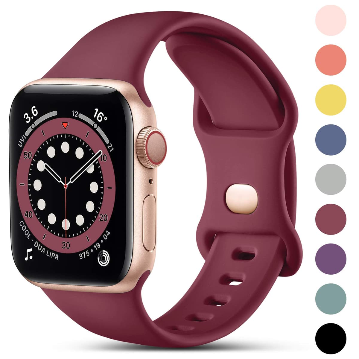 CeMiKa Compatible with Apple Watch Strap 41mm 40mm 38mm 42mm, Silicone Sport Band Replacement Straps Compatible with Apple Watch Series 11 10 9 8 7 6 5 4 3 2 1 SE SE3/iwatch Strap, Black — view 27