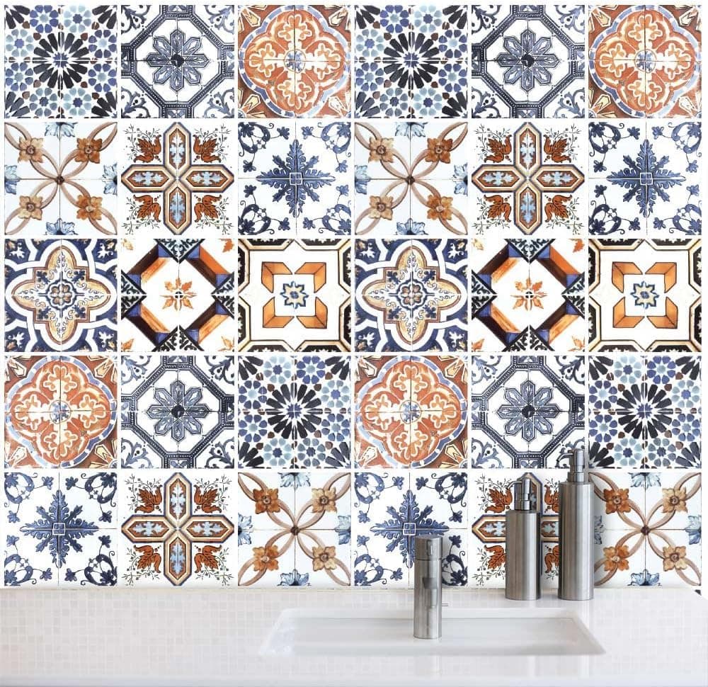 RE-COVERTILES - Pegatinas Azulejos Cocina y Baño Stickers de PVC Impermeables Antiarañazos Decoración de Pared Baldosas Peel and Stick - Modelo 24 Pzas 10x10 cm PS00179 Made in Italy — view 31