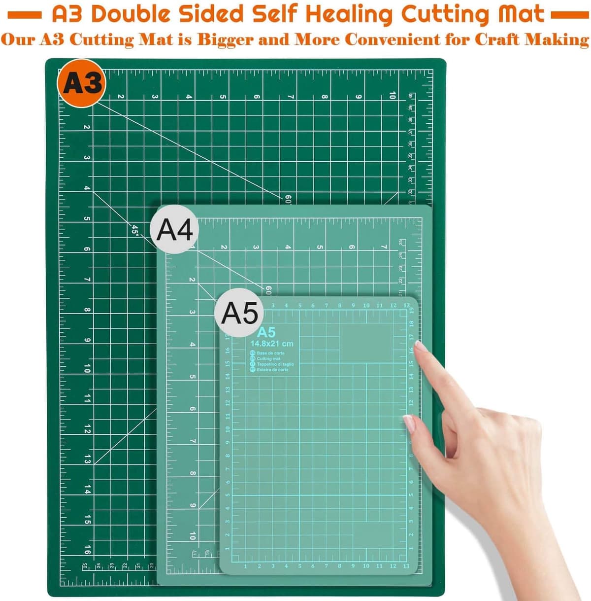 Self Healing Sewing Mat, Anezus 12" x 18" Rotary Cutting Mat Double Sided 5-Ply Craft Cutting Board for Sewing Crafts Hobby Fabric Precision Scrapbooking Project 12 x 18 Inches