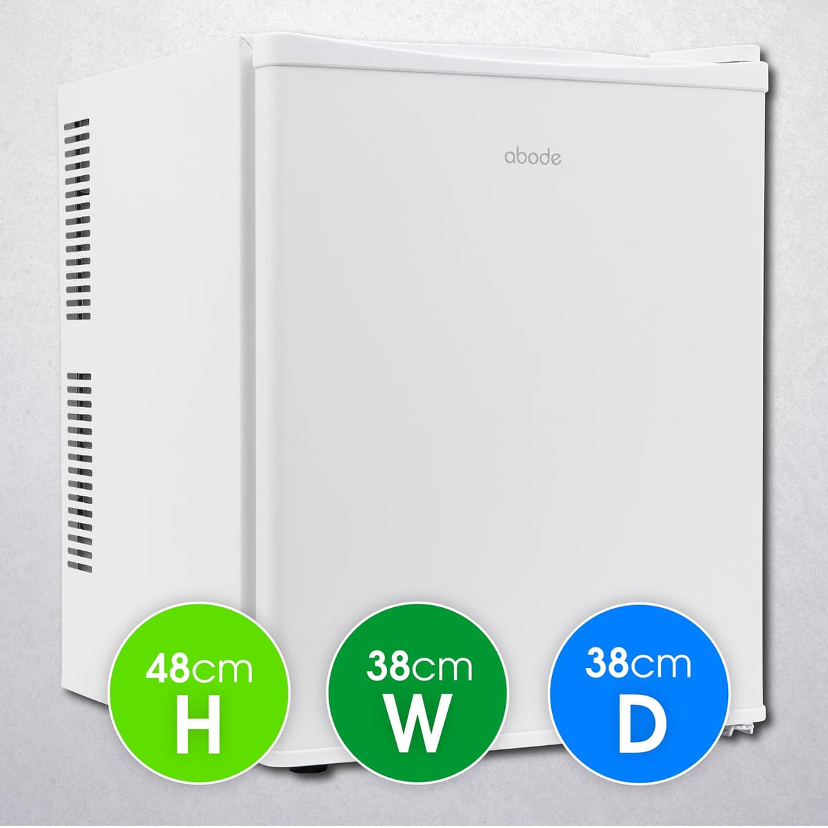 Abode Quiet Mini Cooler 25L Thermoelectric for Drinks with Adjustable Thermostat, Portable in White, Compact For Bedroom, Home, Caravan with Reversible Door A25THBC102W — view 2