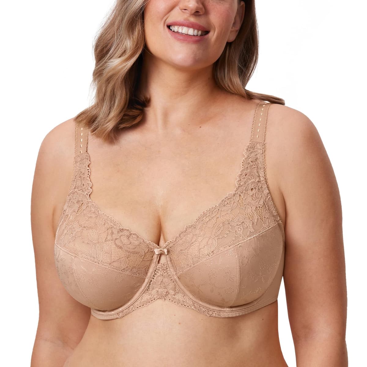 Delimira Women's Beauty Lace Non Padded Minimiser Full Figure Underwire Bra — view 14