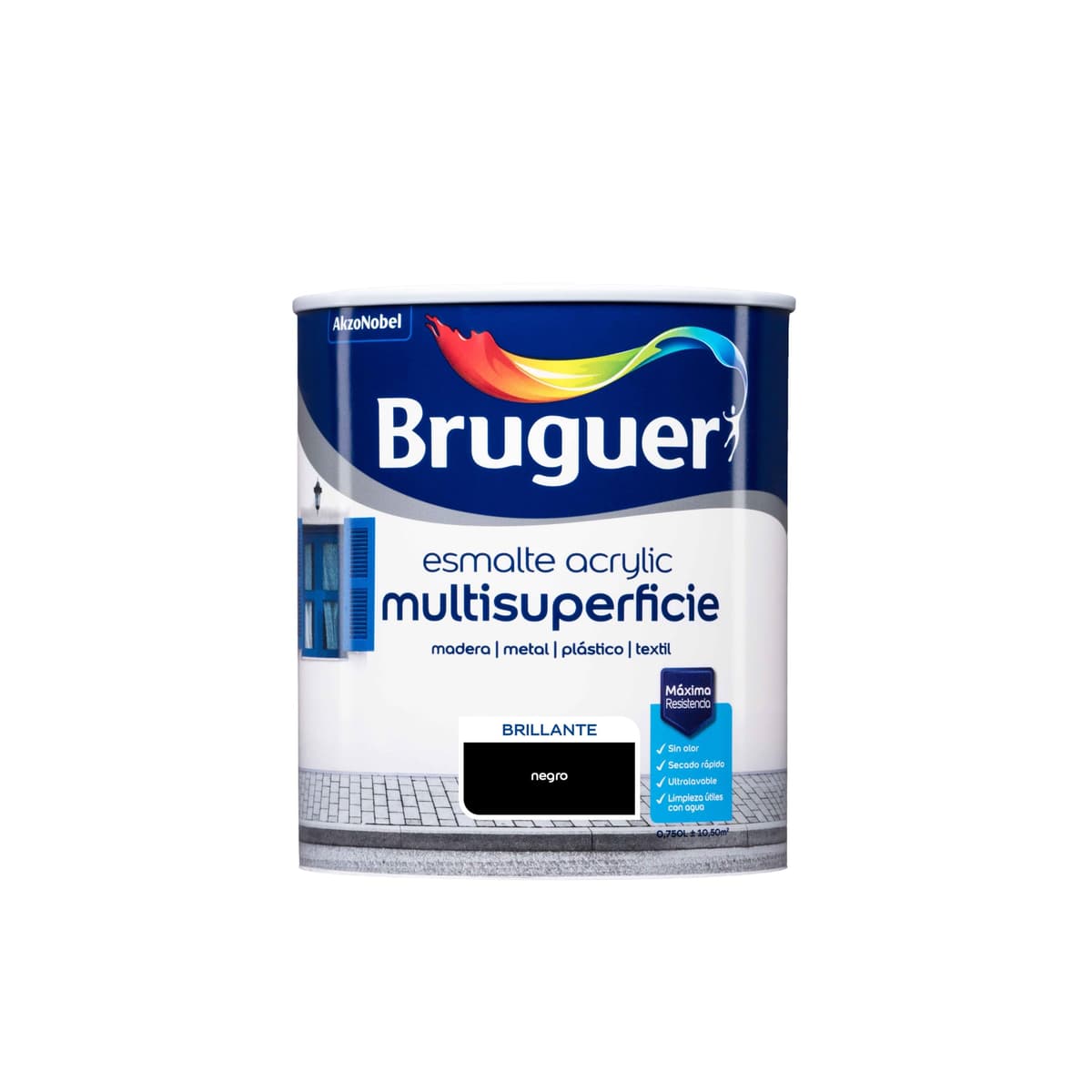 Bruguer Acrylic Multisuperficie Esmalte al agua Satinado - Pintura 750 mL, Blanco Permanente — view 85