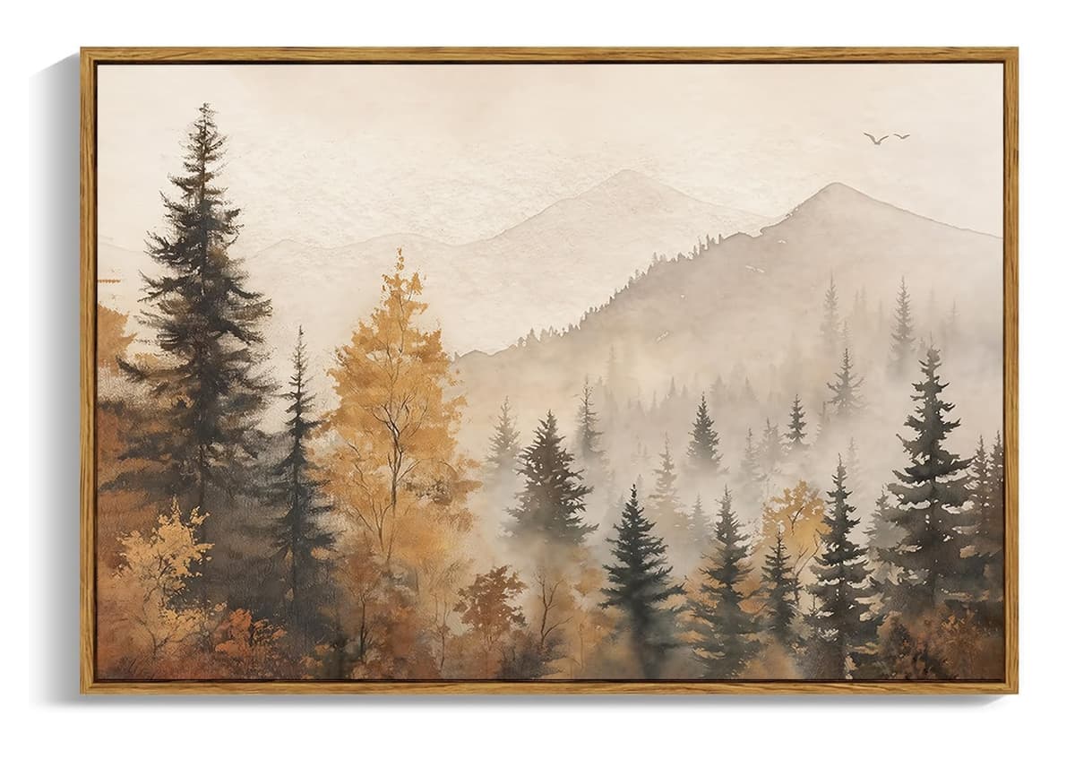 OIQArtOIQ Framed Canvas Wall Art,Vintage Decor,Landscape Nature Country Wildflower Paintings Farmhouse Pictures Modern Artwork Rustic Fall Flower Prints Cottagecore Office Living Room Bedroom Bathroom — view 98