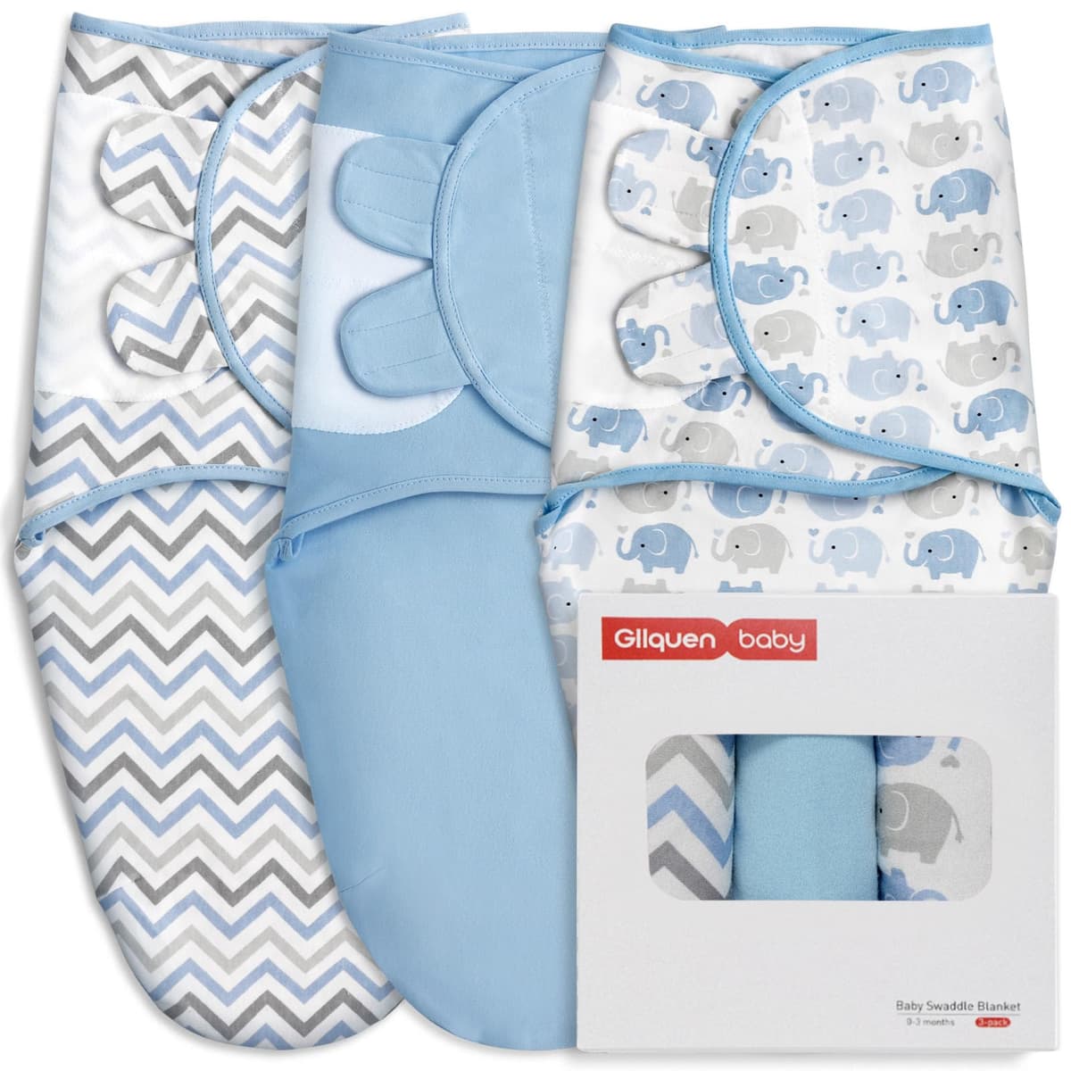 GLLQUEN BABY 3-Pack Organic Baby Swaddle Sleep Sacks for Newborn - Baby Swaddles 0-3 Months, Swaddle Sack, Rainbow & Sun, Blanket Wrap (Small/Medium) — view 18