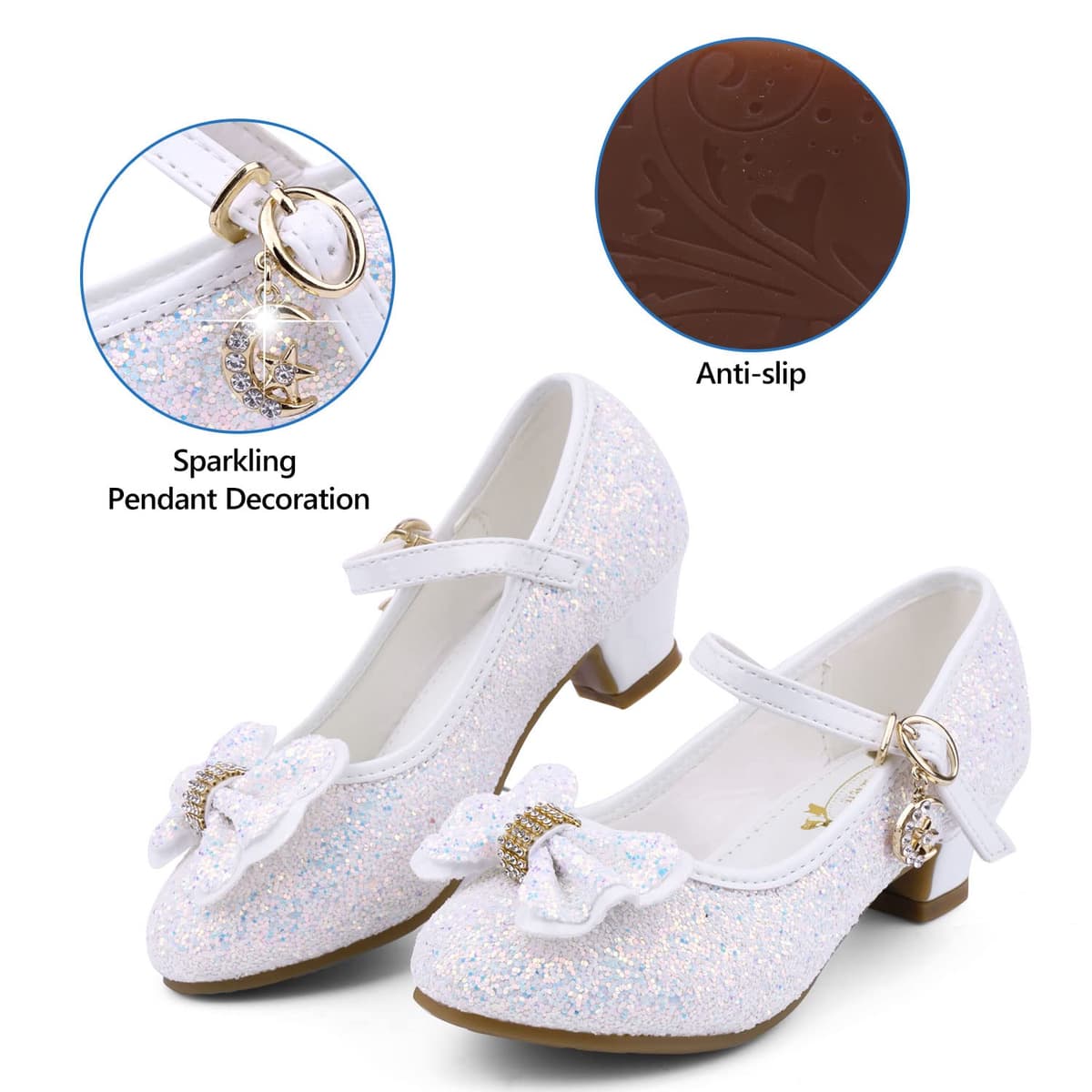 Girl's Princess Mary Jane Pump Shoes - Pink Silver Blue Purple White - Size 12 Months — view 5