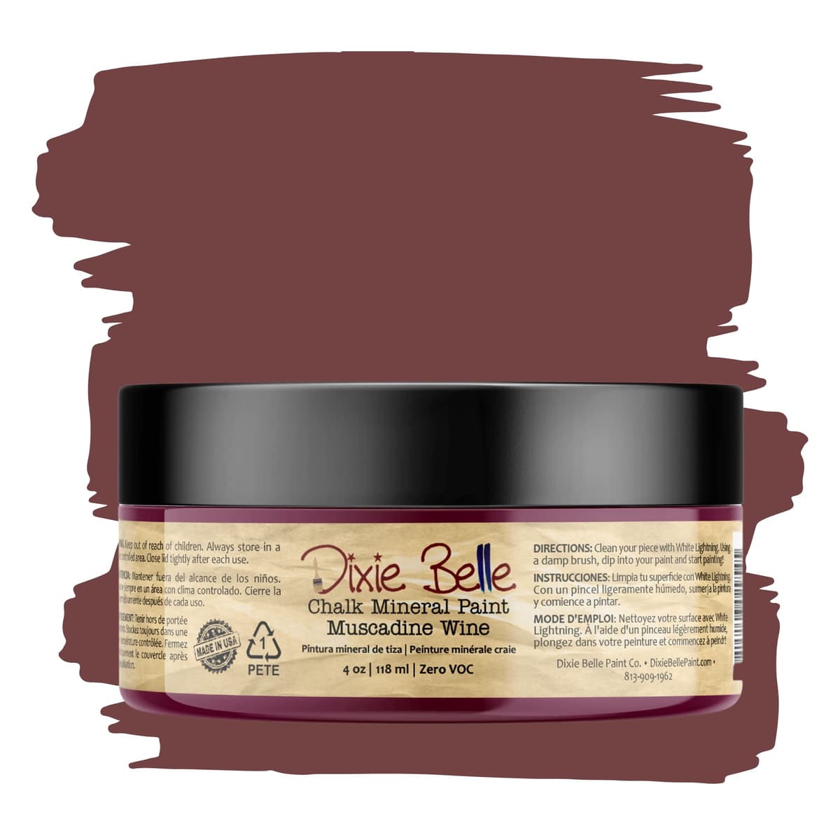Dixie Belle Paint Company Chalk Finish Furniture Paint - Caviar (32oz) - Matte Black Chic Chalk Mineral DIY Furniture Paint — view 363