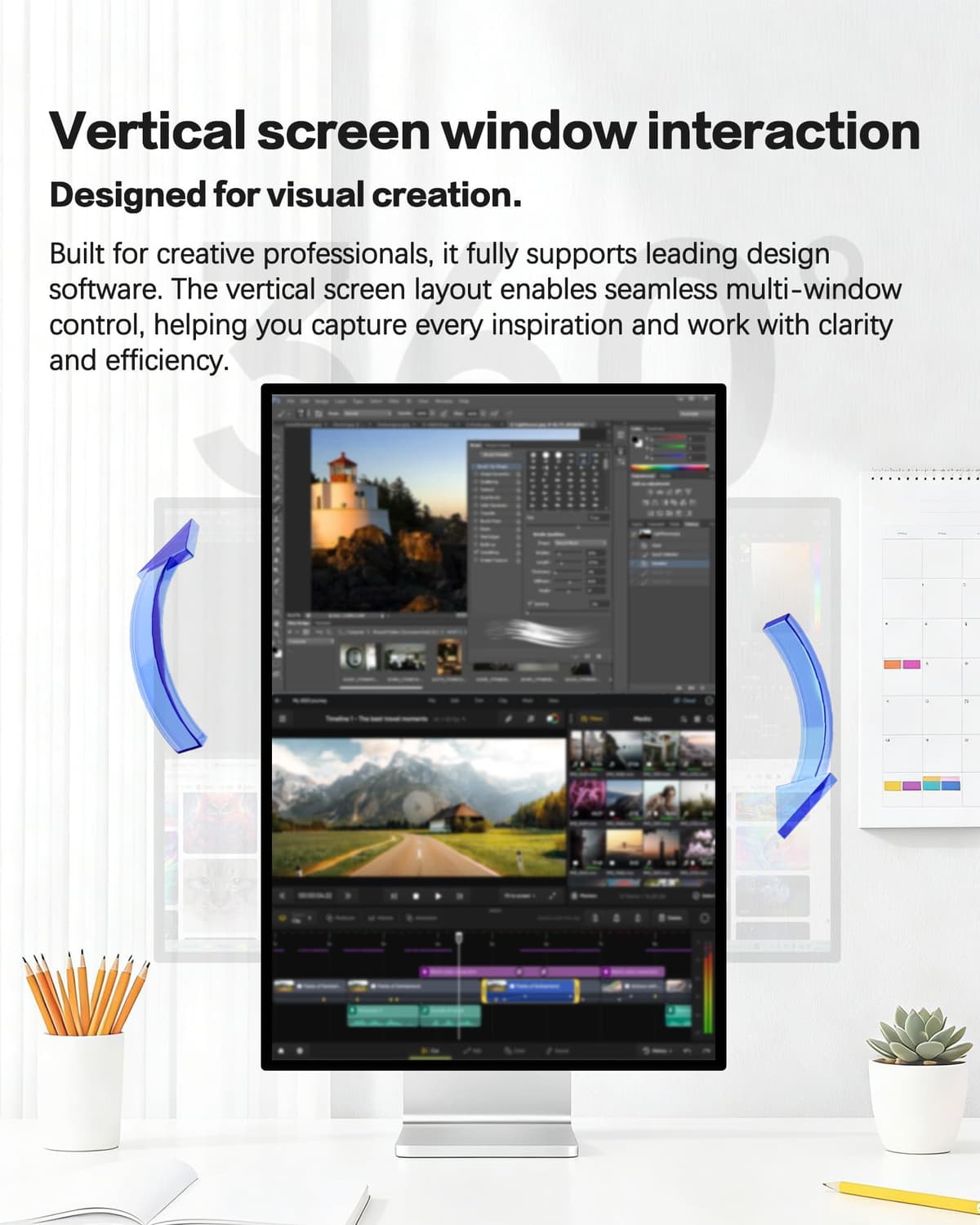 P20 Monitor 28.2 pulgadas 4.5K 4500x3000 formato 3:2, 60Hz, 10 bits 1.07B colores, USB-C 100W carga rápida, altavoces integrados, pantalla brillante ATW, soporte ajustable (Honeycomb - con soporte) — view 5