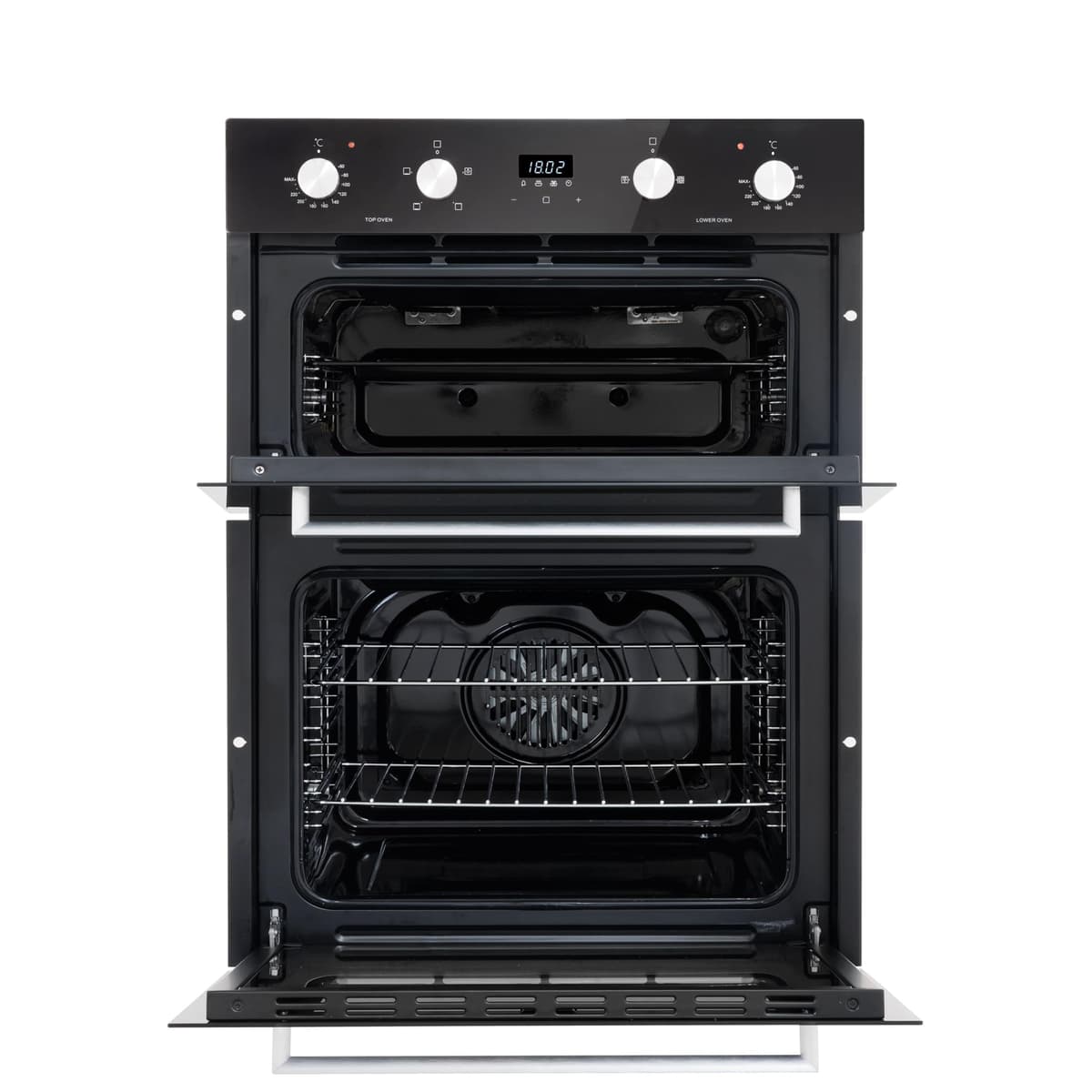 Baridi 72cm Built-Under Double Oven, 74L Capacity, Energy Rating A, 8 Shelf Positions, Black Glass – DH278 — view 4