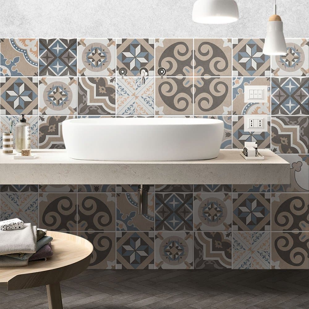 RE-COVERTILES - Pegatinas Azulejos Cocina y Baño Stickers de PVC Impermeables Antiarañazos Decoración de Pared Baldosas Peel and Stick - Modelo 24 Pzas 10x10 cm PS00179 Made in Italy — view 52