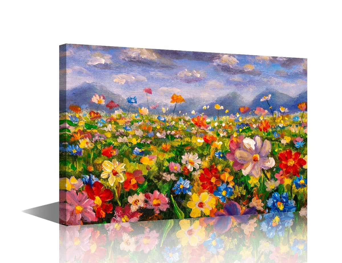 TISHIRON Rustic Yellow Sunflower in Vase Farmhouse Cottage Countryside 18"x12" Canvas Wall Art Prints Framed Picture Photo Painting Home Decor Ready to Hang — view 20