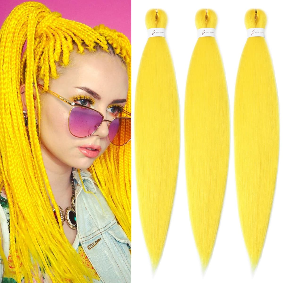 YDDM Capelli Per Treccine Africane Azul Extension Treccine Texture Yaki Easy Install per Principianti 26 Pollici 3 Pezzi Capelli Leggeri e Naturali per Box Braids, Twist e Crochet — view 36