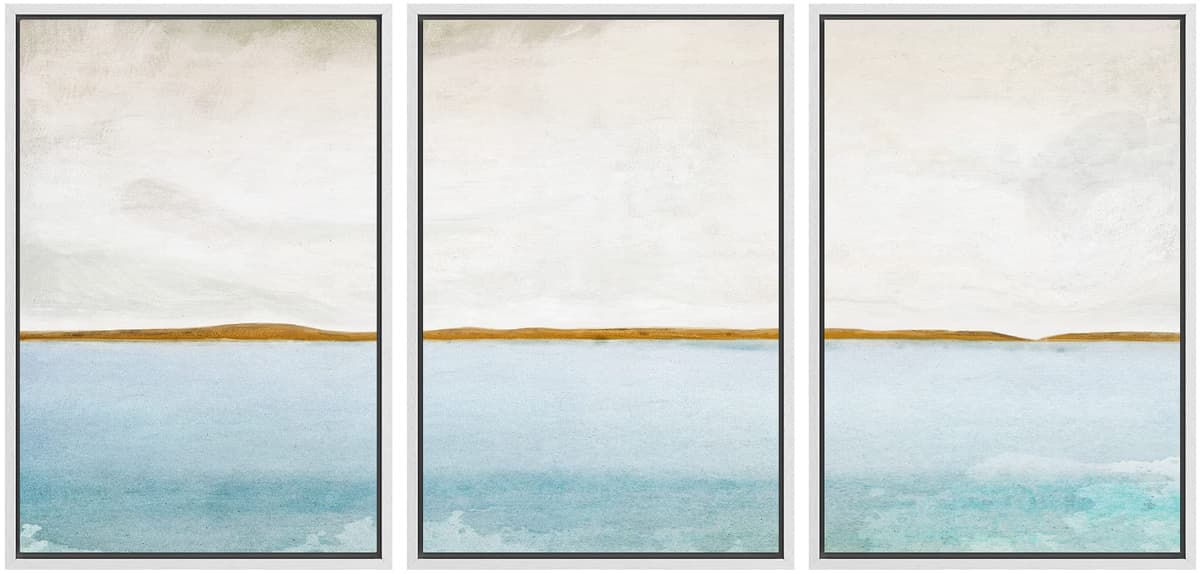 SIGNWIN Framed Canvas Print Wall Art Set Coastal Serenity Abstract Seaside Illustrations Modern Art Decorative Rustic Calm/Zen for Living Room, Bedroom, Office - 24"x36"x3 Natural — view 78