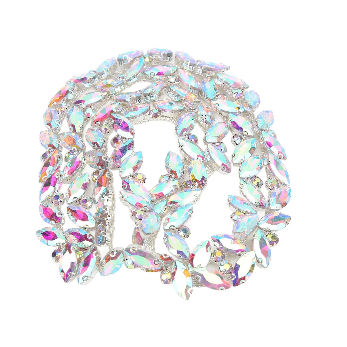 Acouto Crystal Chain Trim, Transparent Glass Claw Chain High Hardness Rhinestone Strips for Clothing, Shoes, Jewelry Accessories — view 4