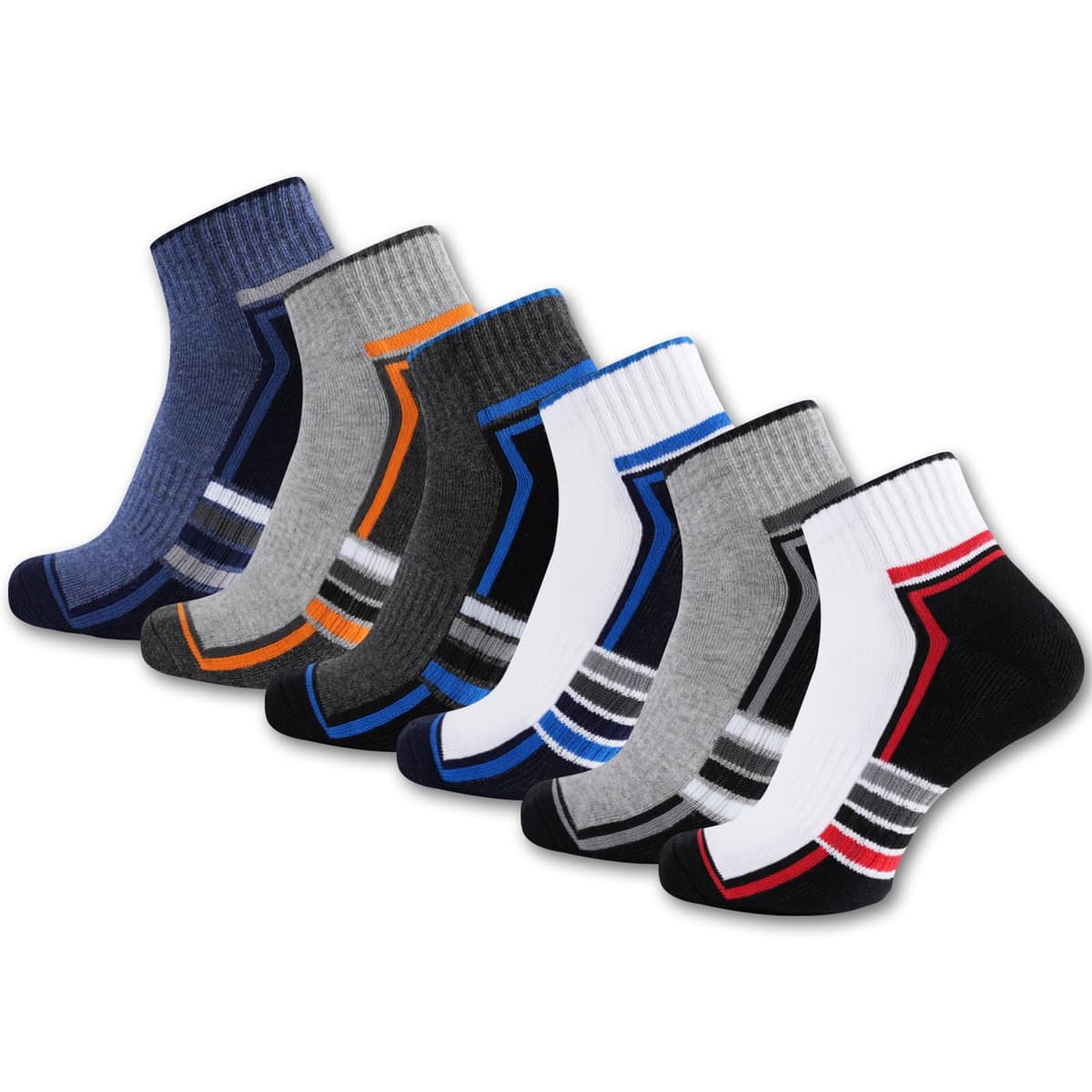 Calcetines deporte hombre calcetines cortos algodón transpirables de verano para running, deporte, correr, casa, trabajo, con suela de felpa,6/10 Pares