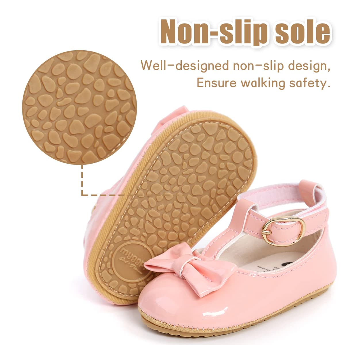 Baby Girls First Walking Shoes Mary Jane PU Leather Anti-Slip Princess Shoes Infant Baby Shoes — view 64