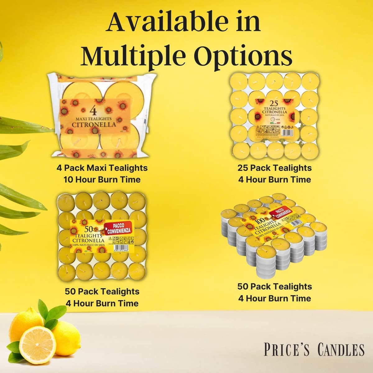 Price's Candles Citronella Tealights Pack of 25 (Citronella Range) — view 5