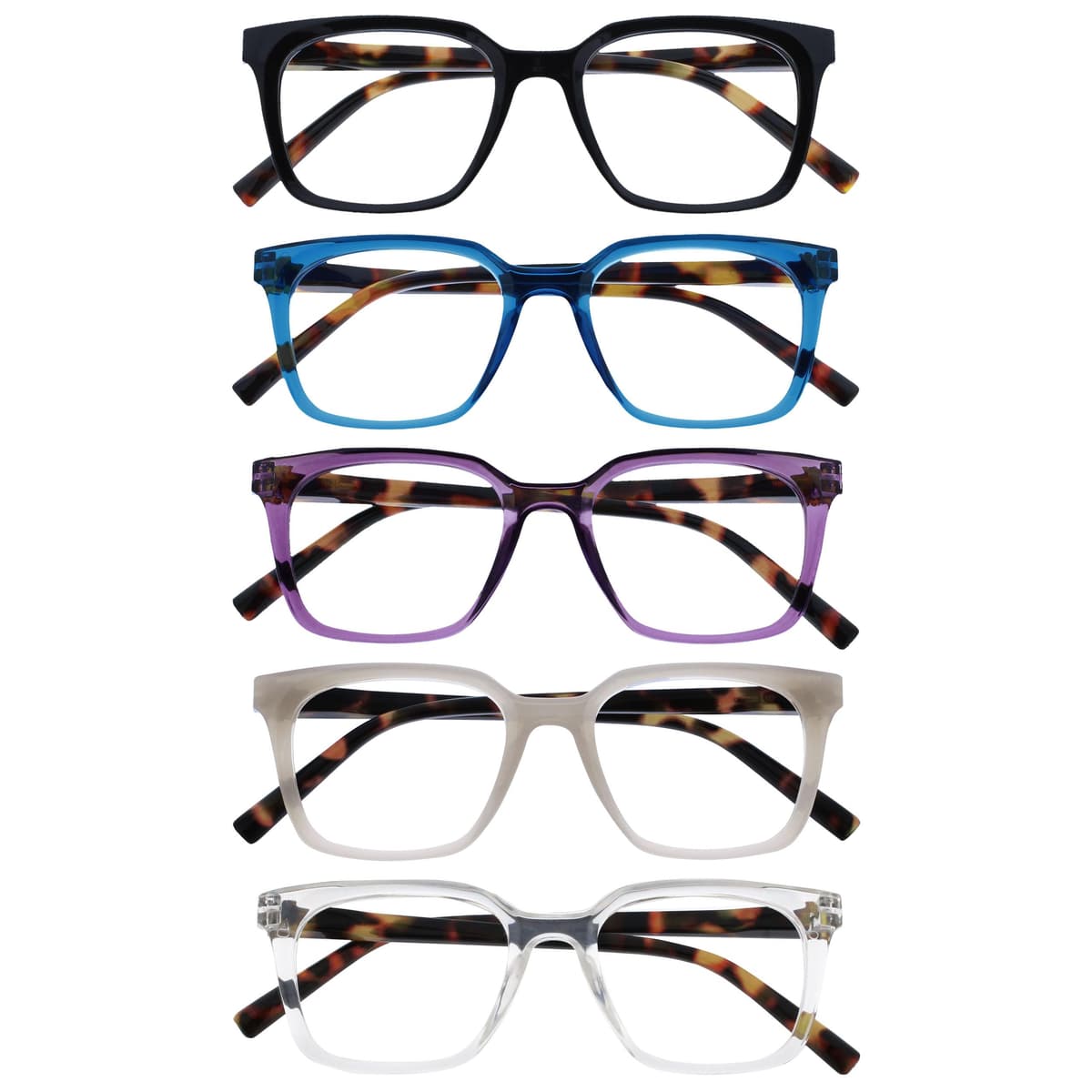 OPULIZE KOI Reading Glasses - Elegant Wide Rectangular Frame - Optimum Vision - Men Women - Spring Hinges, 1 Pack - Aqua — view 10