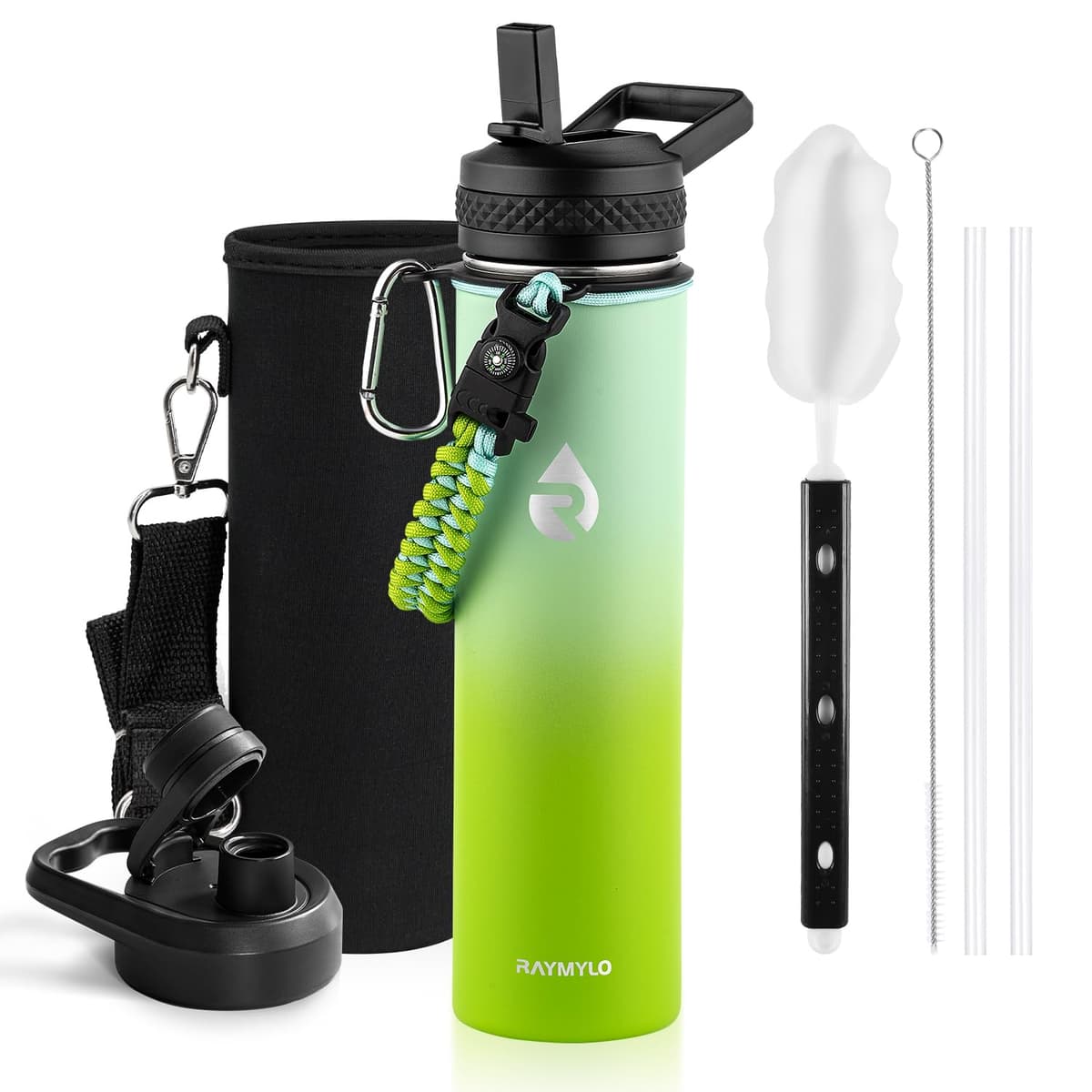 RAYMYLO One Gallon Water Bottle Insulated, Triple Walled Vacuum Stainless Steel (Cold for 48 Hrs), Leak Proof & Non-BPA, Large Water Flask Jug with Paracord Handle & Straw Spout Lids — view 81